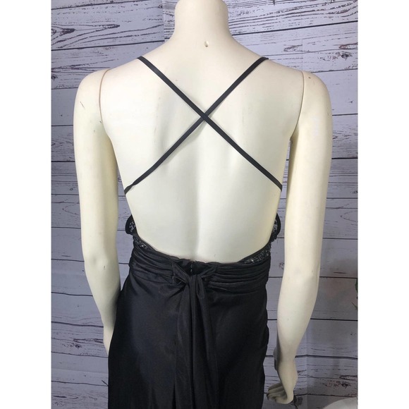 NIGHTWAY black prom dress with low crisscross back - Picture 8 of 12